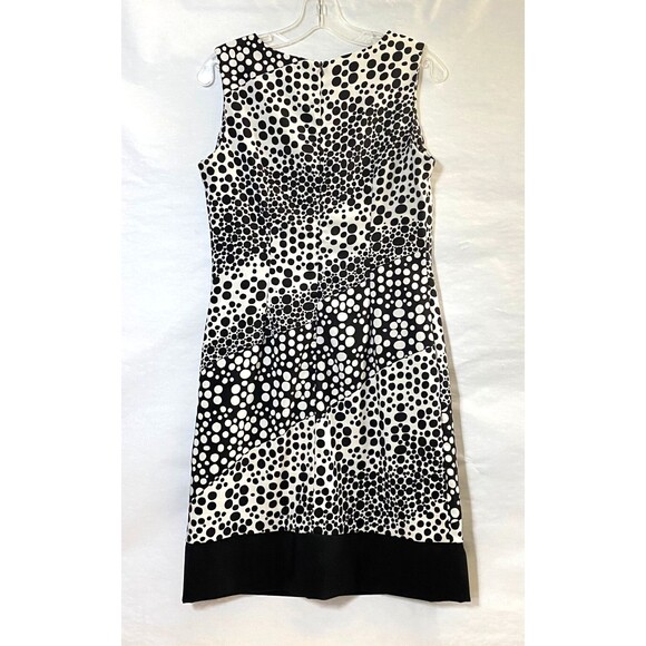 Ronni Nicole Polka Dot Sheath Dress Womens 8 Black White Sleeveless Runs Small - Picture 3 of 12